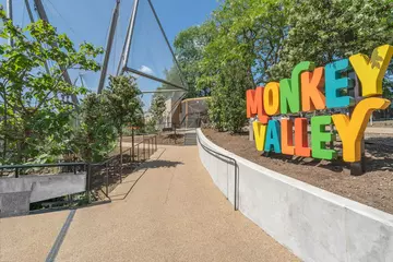 Monkey Valley entrance and exhibit sign in colourful letters
