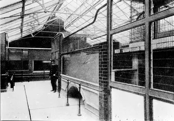 Interior of the diving bird house (formerly Fish House).  Exact date unknown, circa 1870-1900.