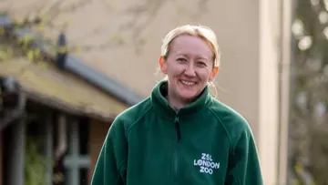 Tara Humphrey smiling at London Zoo