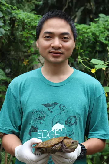 Big-headed turtle EDGE Fellow Ha Hoang, ZSL wildlife conservationist