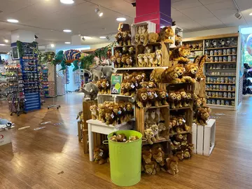 A stack of lion soft toys in London Zoo's gift shop