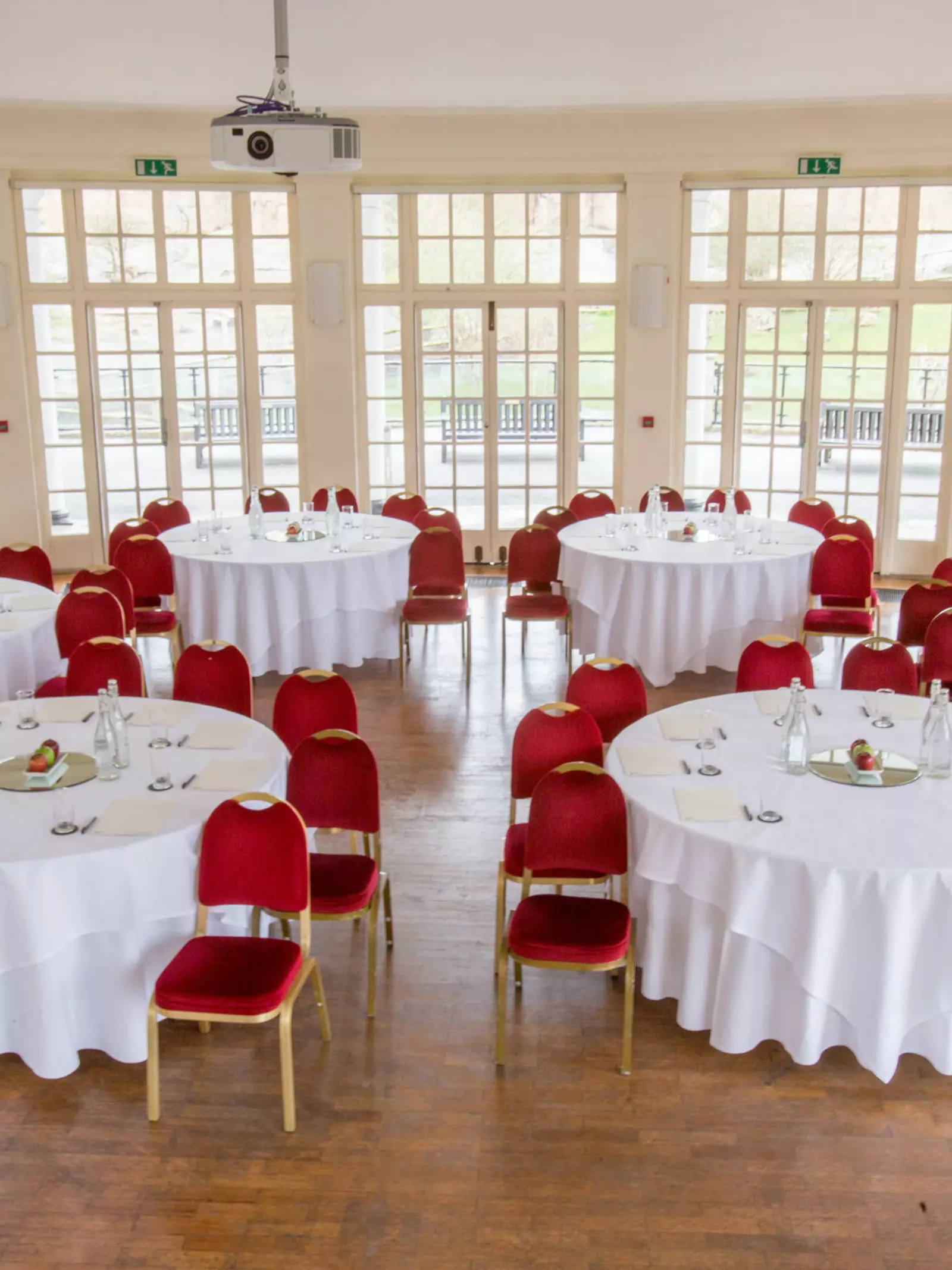 Mappin Pavilion tables set in the daytime for venue hire