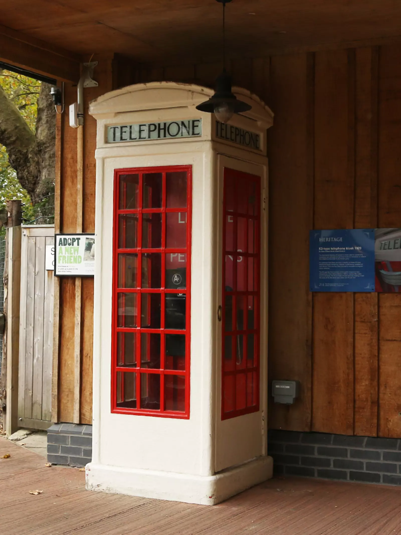 Listed telephone box at London Zoo