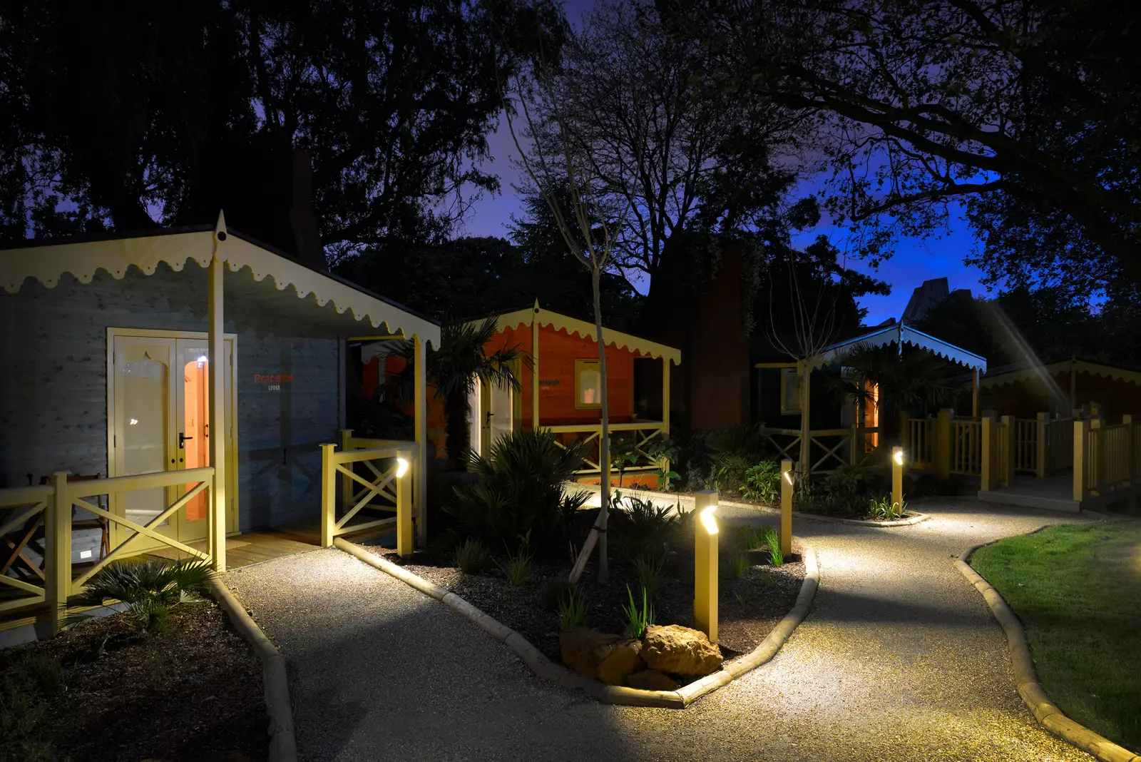 London Zoo Lodges at night