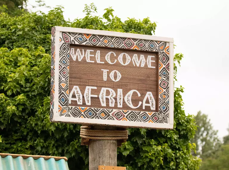 Welcome to Africa sign at London Zoo