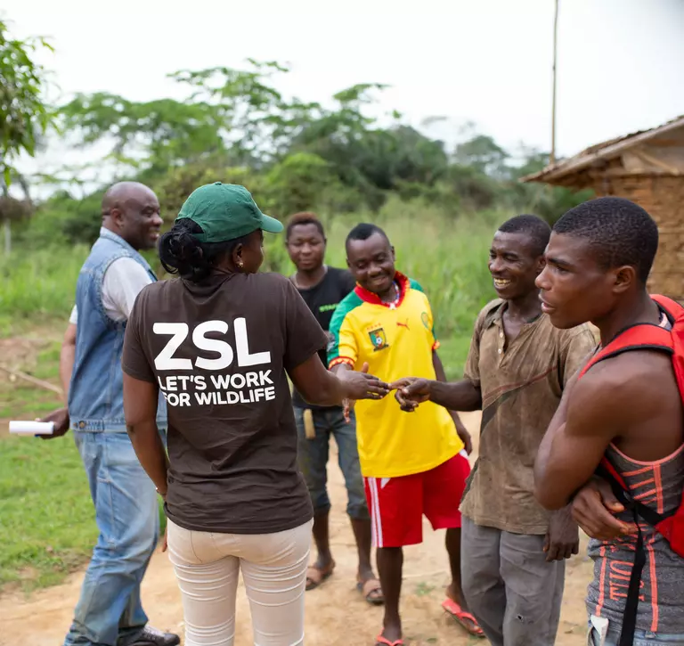 ZSL conservationists working with communities in the Dja Cameroon