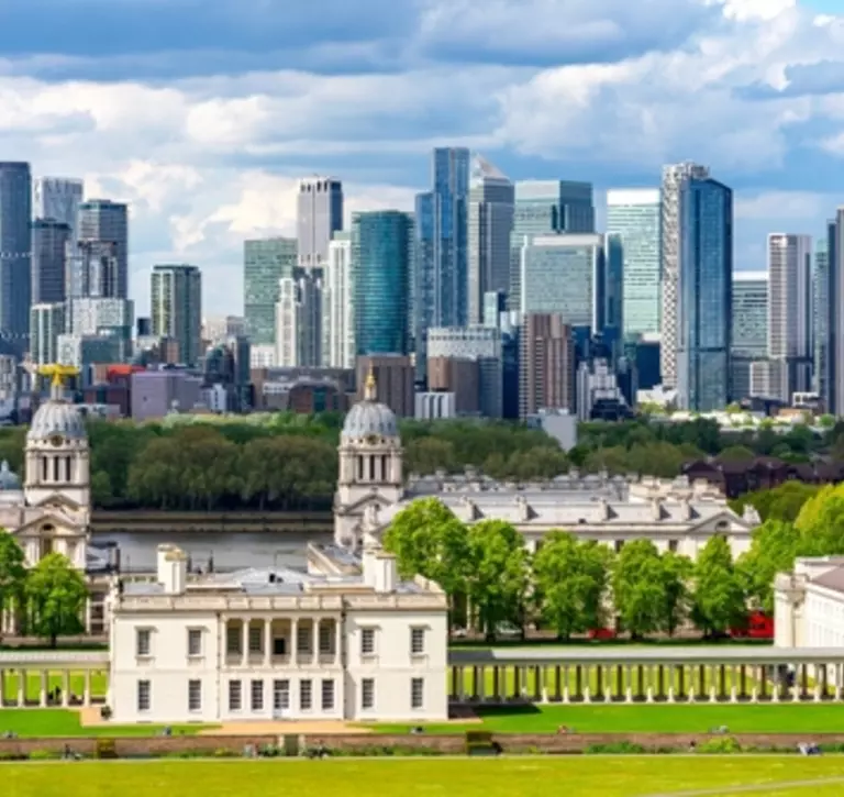 London Skyline view from Greenwich Park